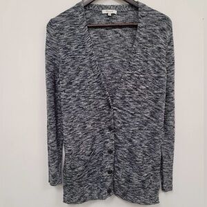 Madewell Graduate Knit Cardigan Button Up. Size Large. black/white